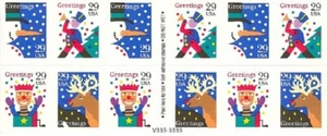 USA BOOKLET SC# 2802A CHRISTMAS GREETINGS $0.29c. - 12 S.A. MNH - PL# V333-3333 - Picture 1 of 1