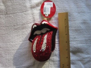 Christopher Radko Rolling Stones Brillo Lengua Diamante Aniversario Adorno NUEVO - Imagen 1 de 5