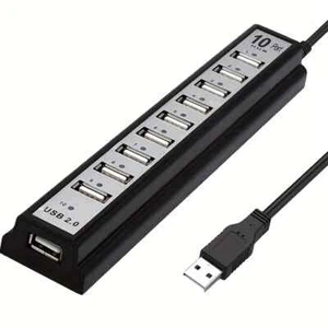 USB Hub 10 Ports, USB Hub Extender Network Splitter Adapter for Fast Charging - Afbeelding 1 van 2