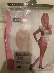NWOT Secret Wishes Raspberry Tart Costume Adult Size S Top Shorts Hat Knee Highs - Picture 1 of 5