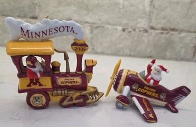 Danbury Mint Minnesota Golden Gophers Navidad Adornos Tren + Avión Foto 1 de 4