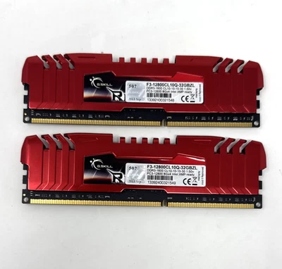 G.SKILL Ripjaws X DDR3 8GB x2 1600MHz RAM F3-12800CL10Q-32GBZL Untested - Image 1 of 4