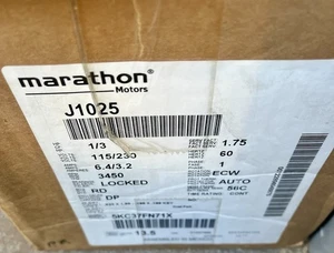 Regal Rexnord - Marathon J1025 1/3HP 115/230V 3450RPM 56C Motor New Open Box - Picture 1 of 2