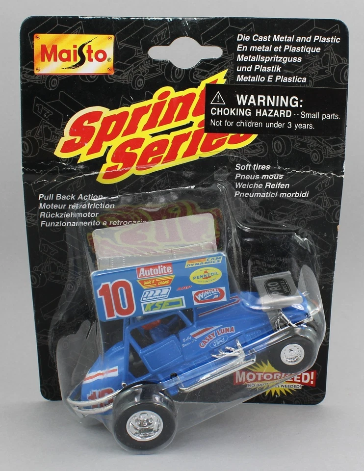 Maisto *SPRINT SERIES* Blue #10 Dirt Sprint Car Pull Back *NIP* - Image 1 of 1
