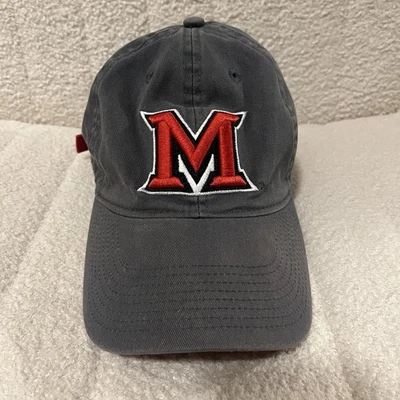 Miami OH RedHawks Hat Cap Adidas Gray Red Adjustable Strapback Men Adult - Image 1 of 4