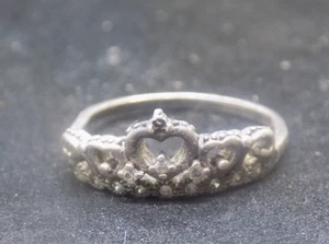 Prinzessin Krone Band Ring Sterlingsilber Gr. 10,5 (524) - Bild 1 von 3