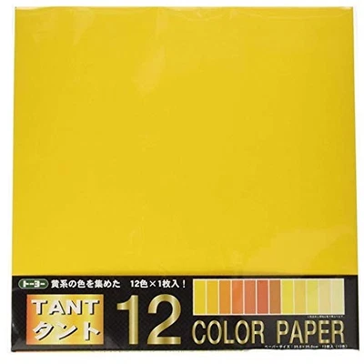 TOYO Tant12 Origami Color Paper 13.8inch square 12sheets yellow Japan 191544 - Image 1 of 4