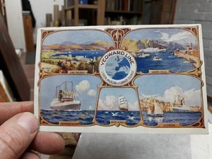 c.1910 Yeoward Line Poster Advertising Postcard  - Foto 1 di 3