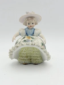 Vintage Lefton Porcelain Bloomer Girl Figurine Hand Painted - Picture 1 of 8