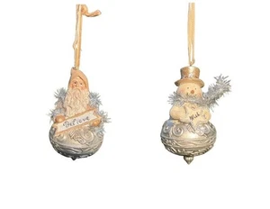 Vintage Style Snowman Wish / Santa Believe Christmas Ornament Hand Decorated 4.5 - Picture 1 of 10
