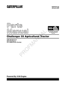 Caterpillar Cat Challenger 55 Agricultural Tractor Parts Catalog Manual SEBP2477 - Picture 1 of 1