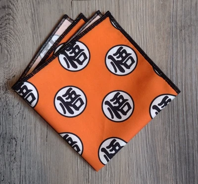 Pañuelo cuadrado de bolsillo DBZ Goku formal hecho a mano a pedido Foto 1 de 4