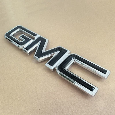 OEM Black 2007-2013 Grille Big GMC Emblem Badge Sierra 1500 2500HD Chrome - Image 1 of 4