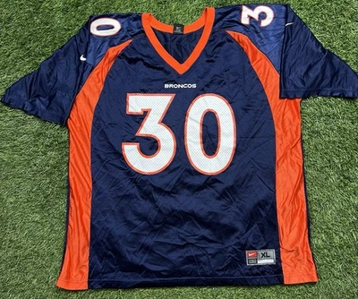 Camiseta deportiva vintage Nike Denver Broncos Terrell Davis NFL para hombre 3XL azul marino EE. UU. Foto 1 de 4