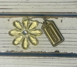 Auténtico bolso de flores COACH dorado con etiqueta colgante encanto amapola raro - Imagen 1 de 7