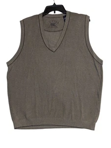 Cutter & Buck Mens Brown V-Neck Sweater Vest L 60% Cotton 40% Rayon Casual - Picture 1 of 5