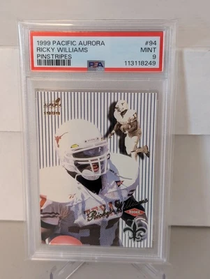1999 Pacific Aurora #94 Ricky Williams Pinstripes PSA 9 - Image 1 of 2