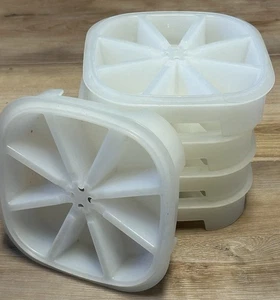 Vintage Tupperware 5 Sheer Stackable Triangle Wedge Ice Cube Trays 1468 - Picture 1 of 1