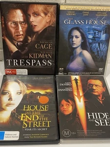 Glass House, Hide & Seek, House at the Street 4x Thriller Movie DVD's UNTESTED - Picture 1 of 11