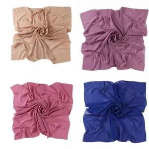 4 Pieces 43Inch Square Scarf Shawls for Women Muslim Plain Wrap Hijab Head Sc... - Picture 1 of 6