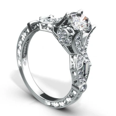 Beauty $13305 IGI CERT 1.40ct VS1 Designer Vanna K Round 18K White Gold Eng Ring - Image 1 of 4