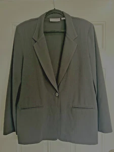 Sag Harbor Women's Size 12 One Button Black Stretch Blazer Pockets - Picture 1 of 5