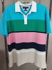 Tommy Hilfiger Polo Shirt Men's X- Large Stripes Rugby Logo Colorful