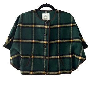 Janie and Jack Cape Size 7-8 Tartan Plaid Wool Holiday Preppy Dark Academia EUC - Picture 1 of 6