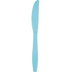 Pastel Blue Heavy Duty Plastic Knives 24 Per Pack Blue Party Supplies Decoration - Picture 1 of 1