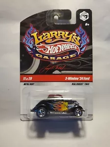Ford Larry's Garage #11/20 3 ventanas '34 carrocería de metal negro pilotos reales6 Hot Wheels - Imagen 1 de 13