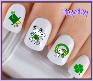 Nail Art P7511 St Patricks Irish Clover Dog Waterslide Nail Decals Transfers - Imagen 1 de 2