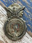 Authentic 1950's U.S. Air Force Air Police Badge Enameled Center #47377 Pin Back
