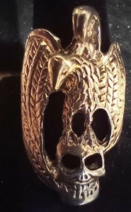 Vintage Sterling Silver Vulture or Eagle? sitting on a Skull Biker Ring reg $150 - Picture 1 of 8