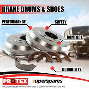 Protex Rear Brake Drums + Shoes for Ford Ranger PX1 PX2 PX3 2.0L 2.2L 3.2L 11-22 - Picture 1 of 2
