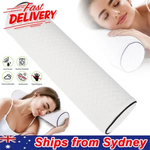 Cylindrical Pillow Case Long Pillow Memory Foam Neck Pain Relief Neck Shoulder - Picture 1 of 11