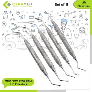 Cynamed Premium Mushroom Style Sinus Lift Elevators w/Smooth Handle Set of 5 - Picture 1 of 14