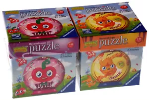 Set 2 Moshi Monsters Ravensburger 3D Puzzle Luvli Katsuma 54 Pc 2.7" Round NEW - Picture 1 of 3