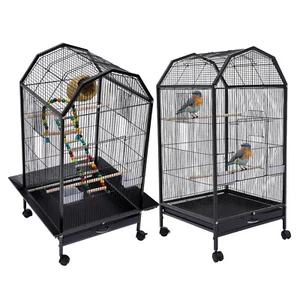 Jaula para pájaros jaula grande para mascotas ruedas loro periquito canario pinzón conure con soporte - Imagen 1 de 40