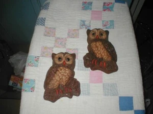 Vintage MCM Schaumstoff Eulen mit Haken zum Aufhängen an der Wand - Bild 1 von 1