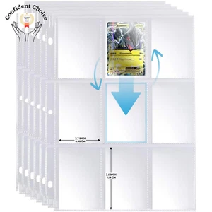 1800 Pockets 100 Sheets Trading Card Binder Sleeves Pages Fit 3 Ring Binder - Picture 1 of 12