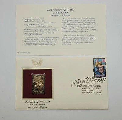 4 Wonders of America 22kt Gold Stamp First Day Issue 39 Cent May 27, 2006. STP71 - Image 1 of 4