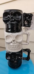 Skeleton Skull Stack Mugs Set Of 3 Handles spell "BOO" Arlington Halloween - Picture 1 of 4