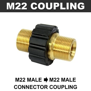 M22 connettore accoppiamento impugnatura maschio a M22 maschio adattatore tubi lavatrice a pressione ottone - Foto 1 di 2