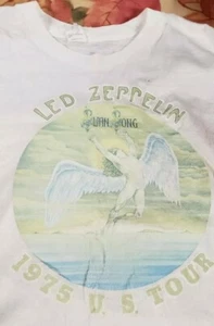 Vintage Led Zeppelin Tshirt Rare Swan 1975 North American Tour Robert Plant - Picture 1 of 11