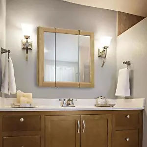 Medicine Cabinet Mirror Tri-View 30 Inch Bathroom Storage Sink Bath Large 3 Door - Picture 1 of 3