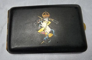 WW2 period Japanese made cigarette case with gold etched RAEME badge - Picture 1 of 6