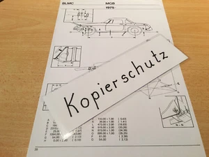 Maßplan Bodengruppe BLMC MG B ab Bj. 1975 - Picture 1 of 1