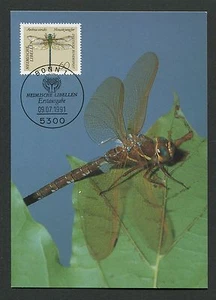 GERMANY MK 1991 DRAGONFLIES LIBELLULES LIBELLEN CARTE MAXIMUM CARD MC CM /m75 - Picture 1 of 2