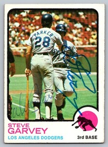 1973 Topps Steve Garvey w/ Wes Parker #213 Autograph / Signed in person RARE!