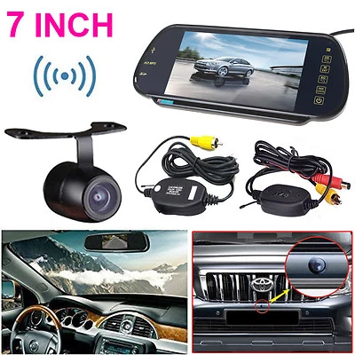 7" Bluetooth MP5 Car Rearview Mirror Monitor +Wireless Parking Backup Camera - Image 1 of 4